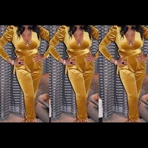 River Island Velvet Jumpsuit